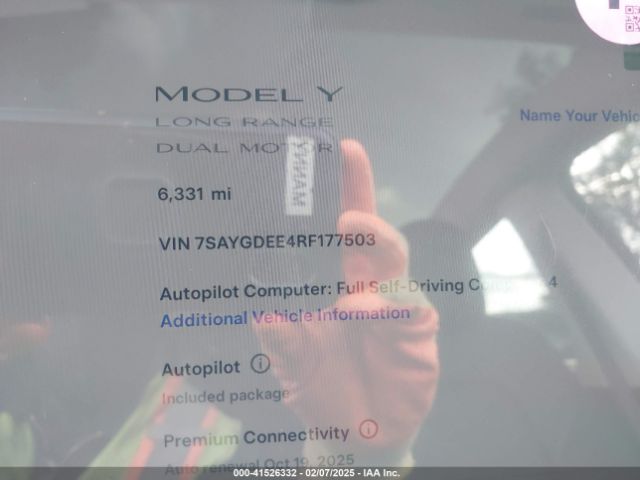 7SAYGDEE4RF177503 Tesla Model Y Long Range Dual Motor All-wheel Drive