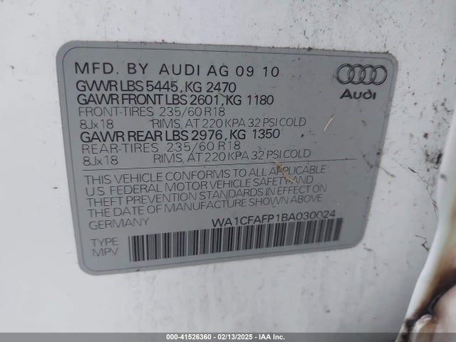 2011 AUDI Q5 WA1CFAFP1BA030024 Photo 8