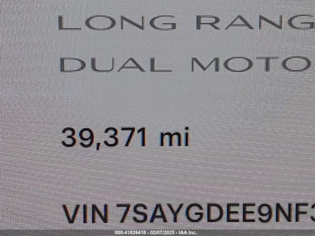 7SAYGDEE9NF363967 Tesla Model Y Long Range Dual Motor All-wheel Drive