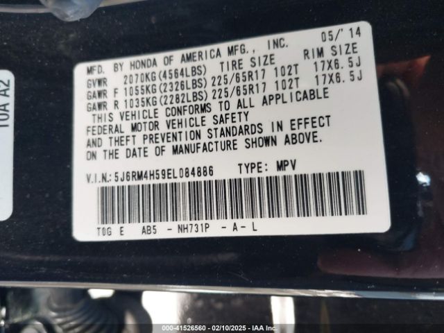 5J6RM4H59EL084886 Honda CR-V EX