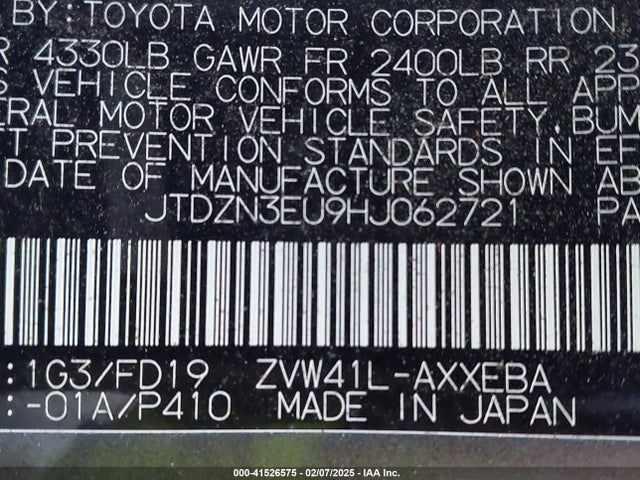 Toyota Prius V Two 2017 JTDZN3EU9HJ062721 Image 9
