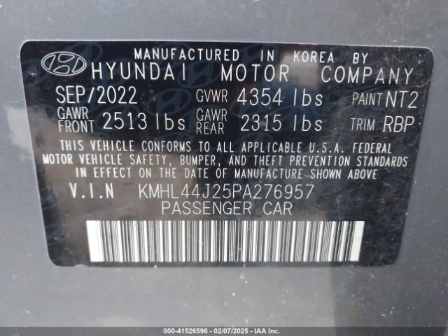 KMHL44J25PA276957 Hyundai Sonata Sel Plus