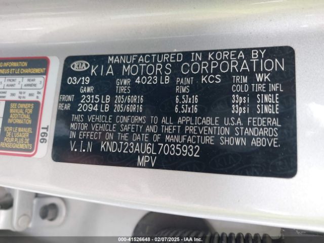 KNDJ23AU6L7035932 KIA SOUL LX