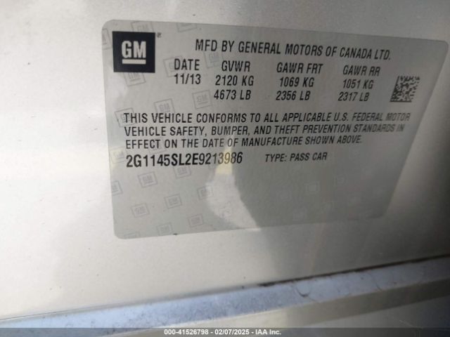 2G1145SL2E9213986 Chevrolet Impala 1lz