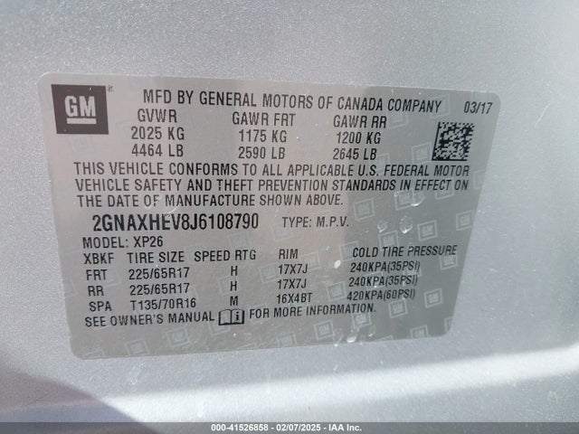Chevrolet EQUINOX LS 2018 2GNAXHEV8J6108790 Image 9