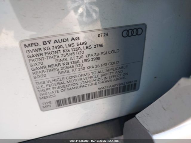 WA1EAAFY9R2138718 Audi Q5 Premium Plus 45 Tfsi S Line Quattro