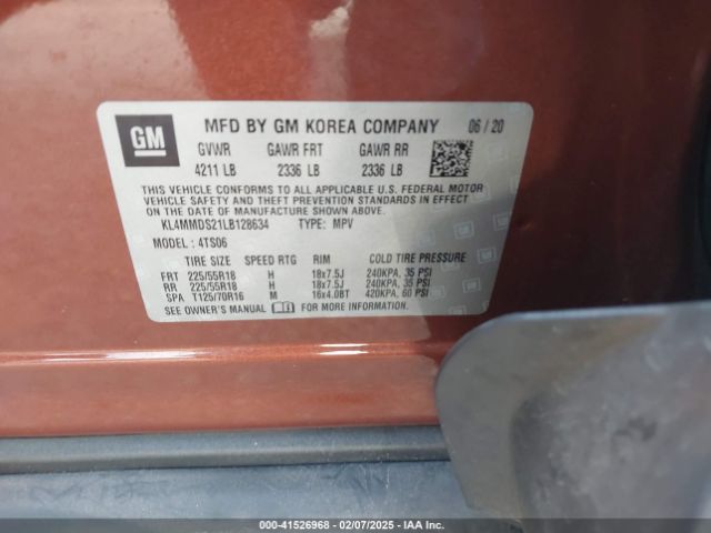 KL4MMDS21LB128634 Buick Encore Gx Fwd Select