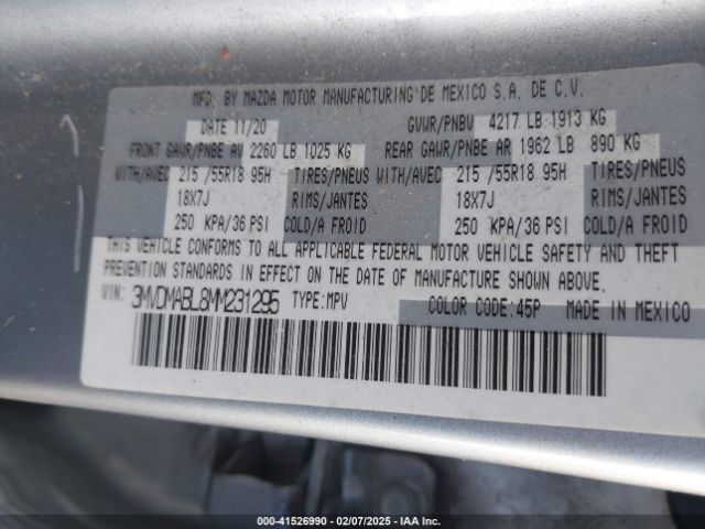 3MVDMABL8MM231295 Mazda Cx-30 Select