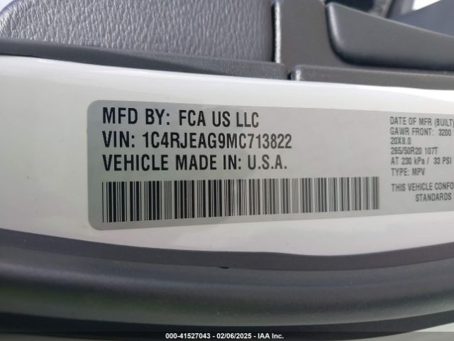 1C4RJEAG9MC713822 Jeep Grand Cherokee Laredo X 4x2