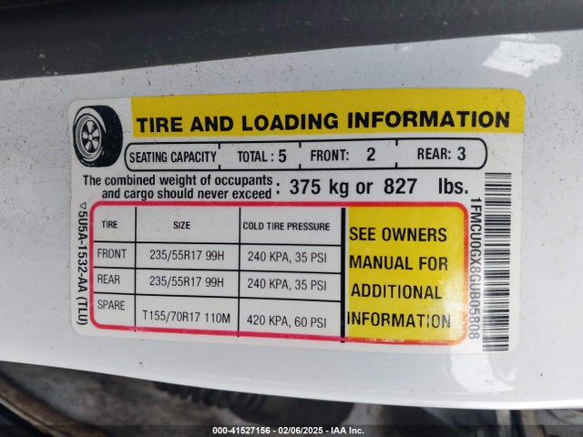 1FMCU0GX8GUB05808 Ford ESCAPE SE