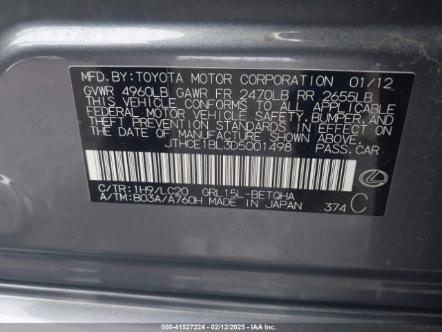 2013 LEXUS GS 350 JTHCE1BL3D5001498 Photo 8