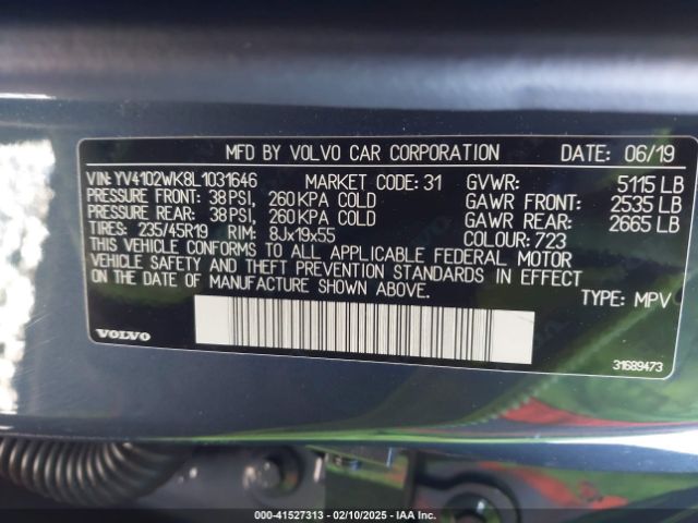 2020 VOLVO V60 CROSS COUNTRY YV4102WK8L1031646 Photo 8
