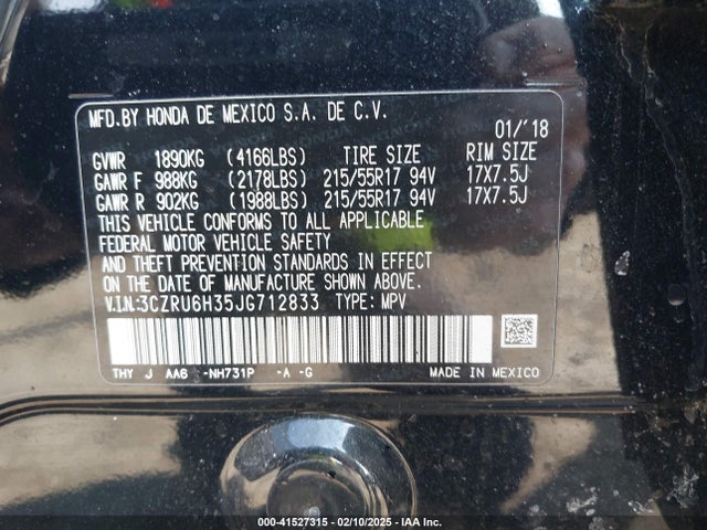 Honda HR-V LX 2018 3CZRU6H35JG712833 Image 9