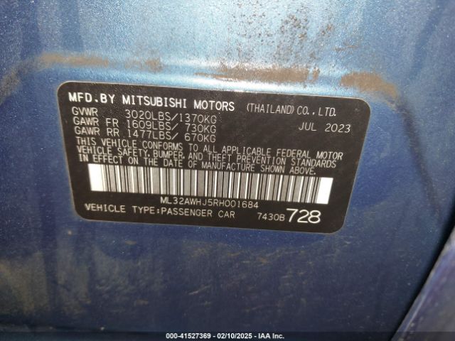 ML32AWHJ5RH001684 Mitsubishi Mirage Black Edition