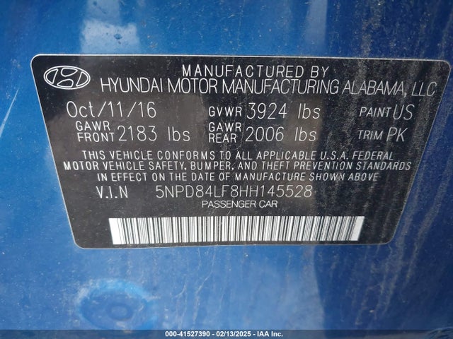 Hyundai ELANTRA SE 2017 5NPD84LF8HH145528 Image 9