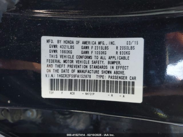 1HGCR2F59FA152879 Honda Accord Sport