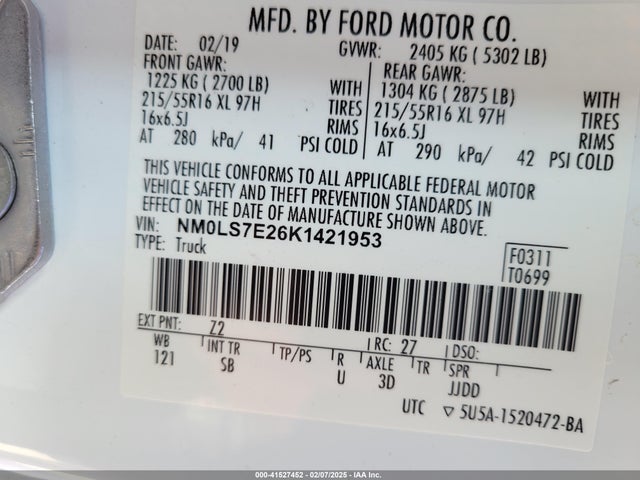 Ford Transit Connect 2019 NM0LS7E26K1421953 Image 9