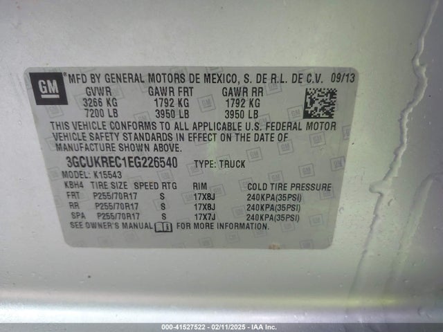3GCUKREC1EG226540 Chevrolet Silverado 1500 1lt