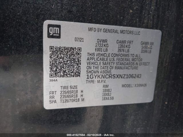 1GYKNCRSXNZ106243 Cadillac Xt5 Fwd Premium Luxury