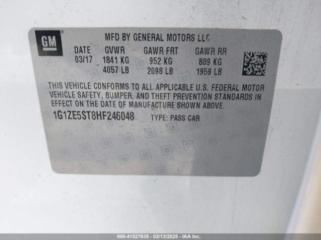 1G1ZE5ST8HF246048 Chevrolet MALIBU 1LT