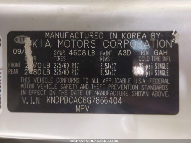 KNDPBCAC6G7866404 KIA Sportage Lx