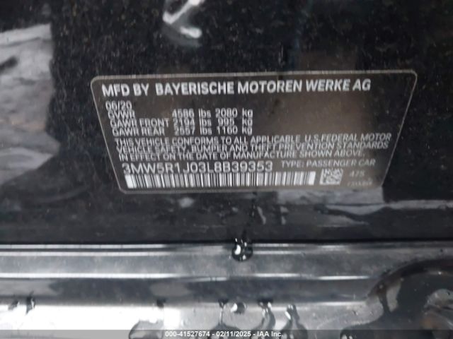 3MW5R1J03L8B39353 BMW 330I