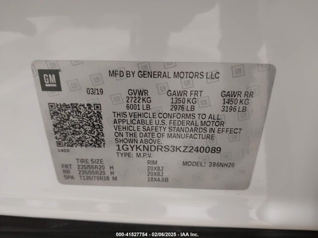 2019 CADILLAC XT5 1GYKNDRS3KZ240089 Photo 8
