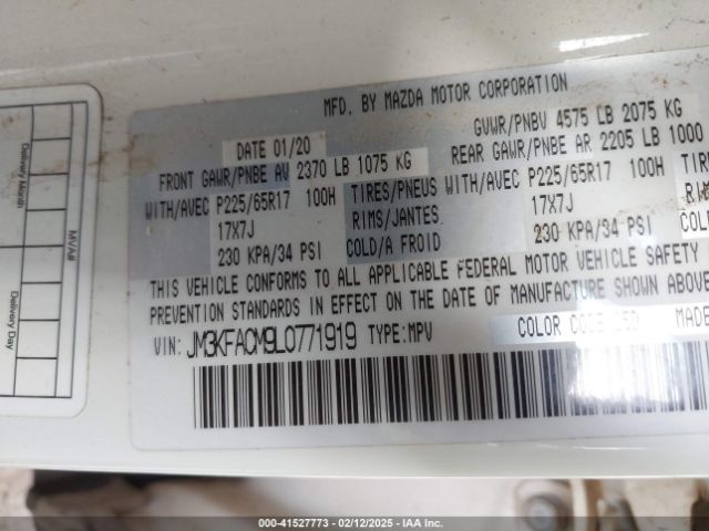 JM3KFACM9L0771919 Mazda Cx-5 Touring