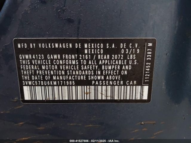 3VWC57BU6KM171985 Volkswagen Jetta 1.4t R-line/1.4t S/1.4t Se
