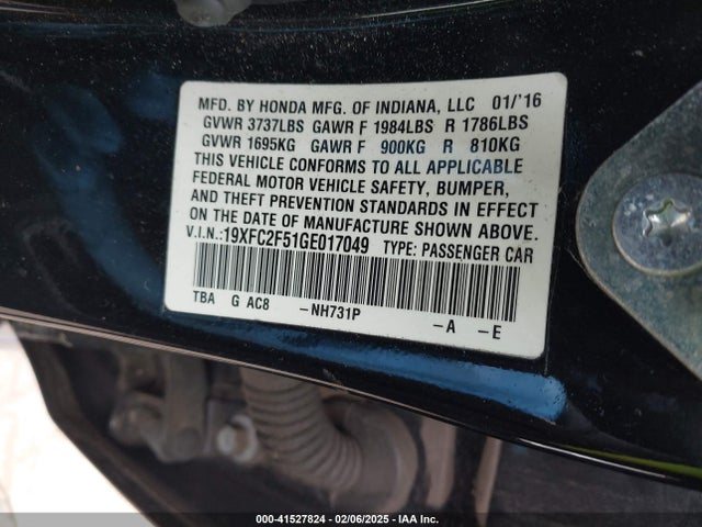 Honda Civic Lx 2016 19XFC2F51GE017049 Image 9