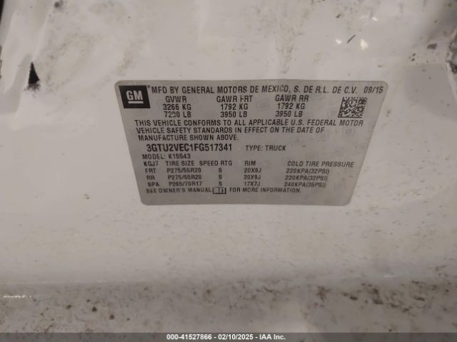 3GTU2VEC1FG517341 GMC Sierra 1500 Slt
