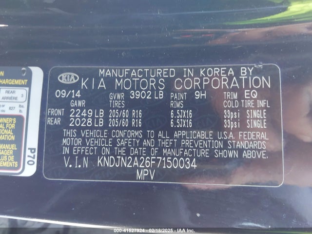 KIA Soul 2015 KNDJN2A26F7150034 Image 9