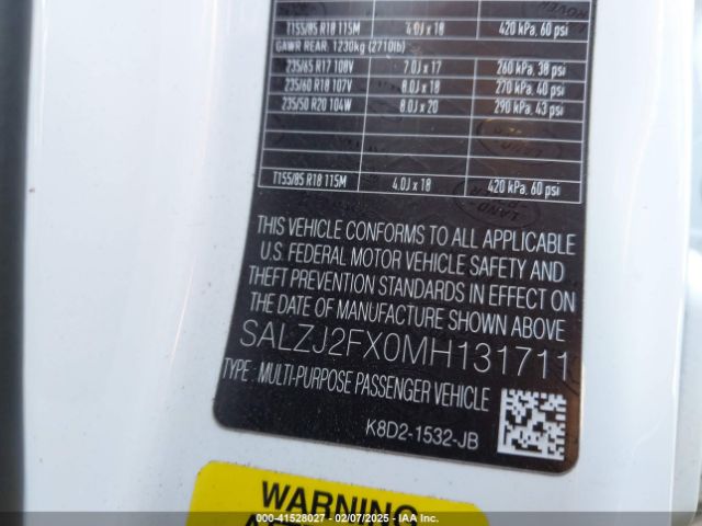 2021 LAND ROVER RANGE ROVER EVOQUE SALZJ2FX0MH131711 Photo 8