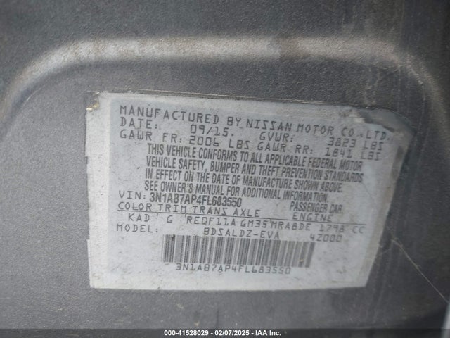 Nissan SENTRA SV 2015 3N1AB7AP4FL683550 Image 9