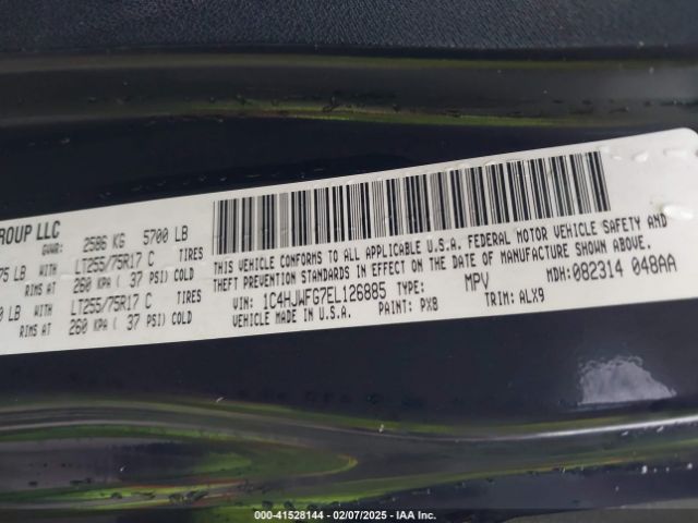 1C4HJWFG7EL126885 Jeep Wrangler Unlimited Rubicon