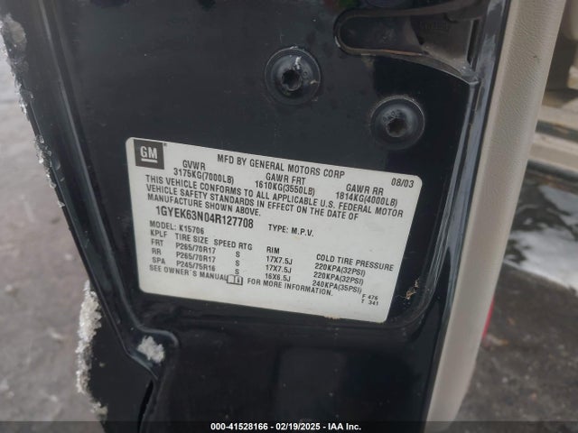 2004 CADILLAC ESCALADE 1GYEK63N04R127708 Photo 8