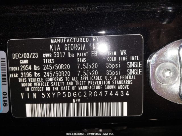 5XYP5DGC2RG474434 KIA Telluride Sx X-line