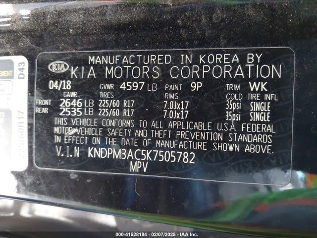 KIA Sportage Lx 2019 KNDPM3AC5K7505782 Image 9