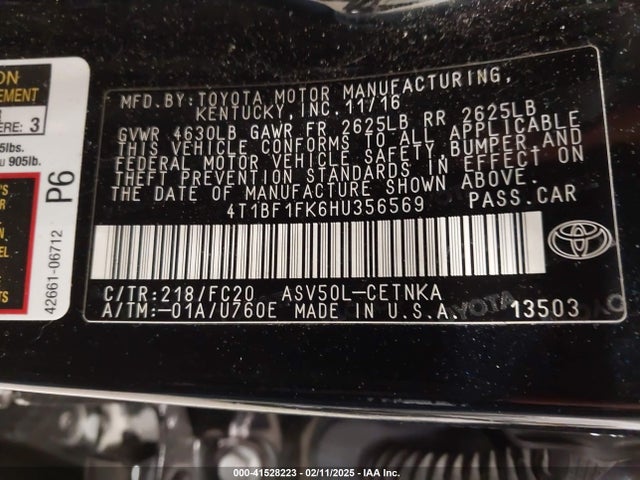 Toyota CAMRY LE 2017 4T1BF1FK6HU356569 Image 9