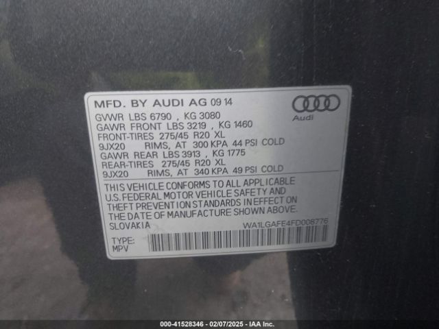 WA1LGAFE4FD008776 Audi Q7 3.0t Premium