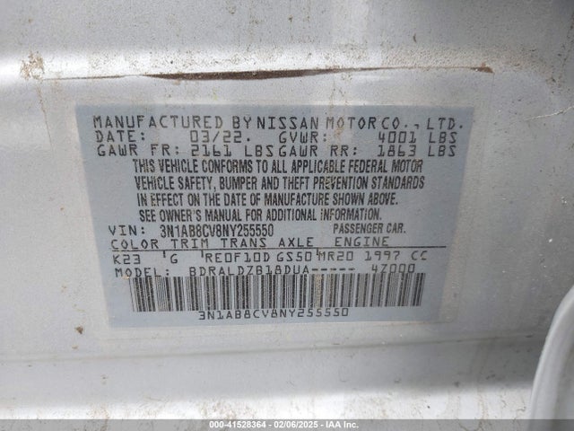 3N1AB8CV8NY255550 Nissan Sentra Sv Xtronic Cvt