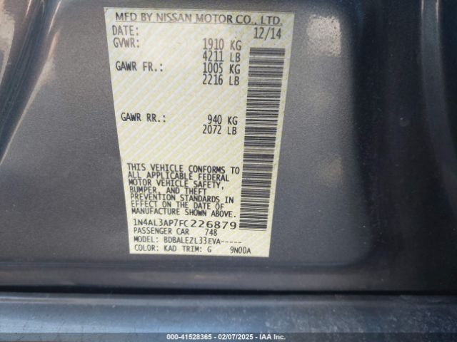 1N4AL3AP7FC226879 Nissan Altima 2.5 S