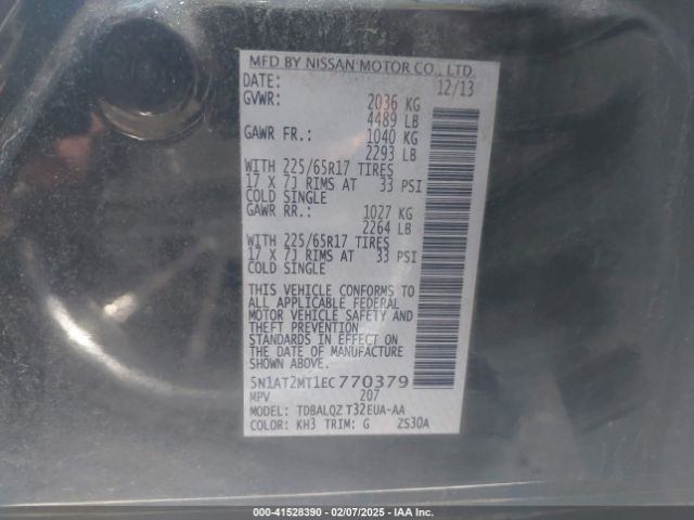 5N1AT2MT1EC770379 Nissan ROGUE SV