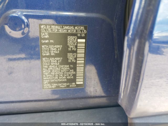 KNMAT2MTXLP540415 Nissan Rogue Sv Fwd