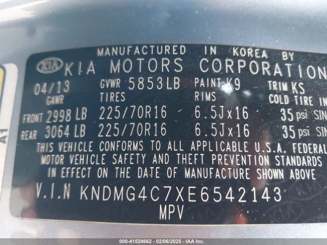 KNDMG4C7XE6542143 KIA SEDONA LX