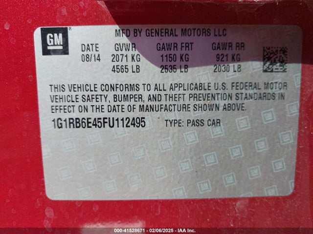 Chevrolet Volt 2015 1G1RB6E45FU112495 Image 9