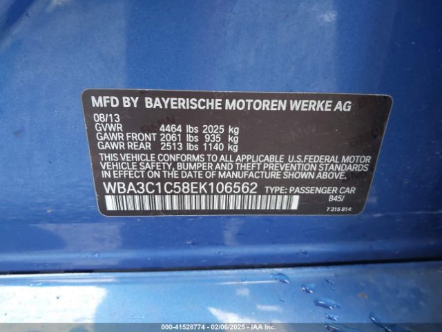 WBA3C1C58EK106562 BMW 3 Series 328i