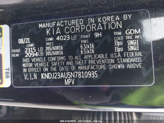 KNDJ23AU5N7810935 KIA SOUL LX