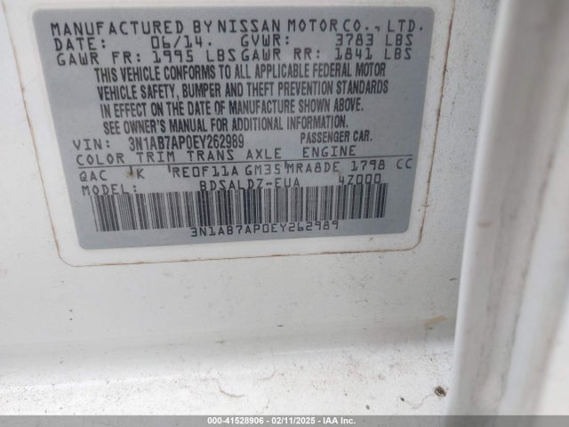 Nissan SENTRA SV 2014 3N1AB7AP0EY262989 Image 9