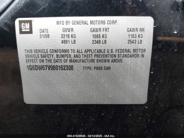 2008 CADILLAC STS 1G6DW67V980162308 Photo 8